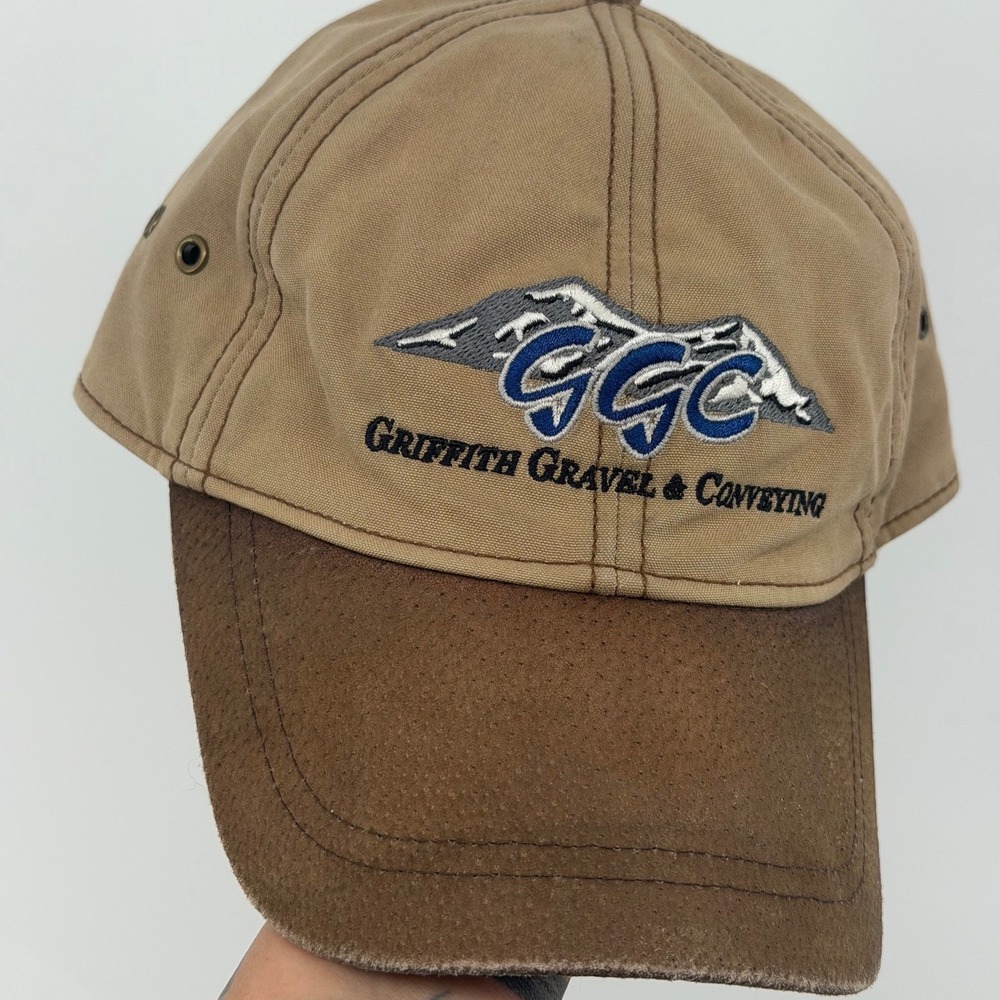 Drift Creek Outdoors Griffith Gravel &‎ Conveying Tan Leather Brown Canvas Hat